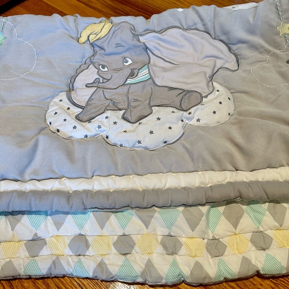 Crib bedding Set baby blanket skirt sheet elephant gray - Picture 2 of 6